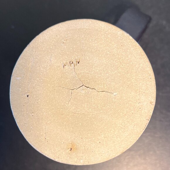 Handcrafted Tapered Pottery Mug in Charcoal Gray w/ Gray Spatters ~ Splatterware - Picture 8 of 10